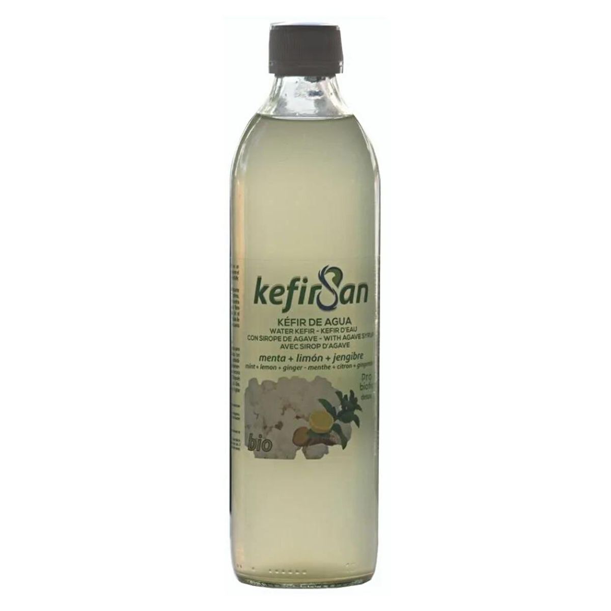 Kéfir de Agua Sabor Menta Limón Jengibre 500 mL BIO