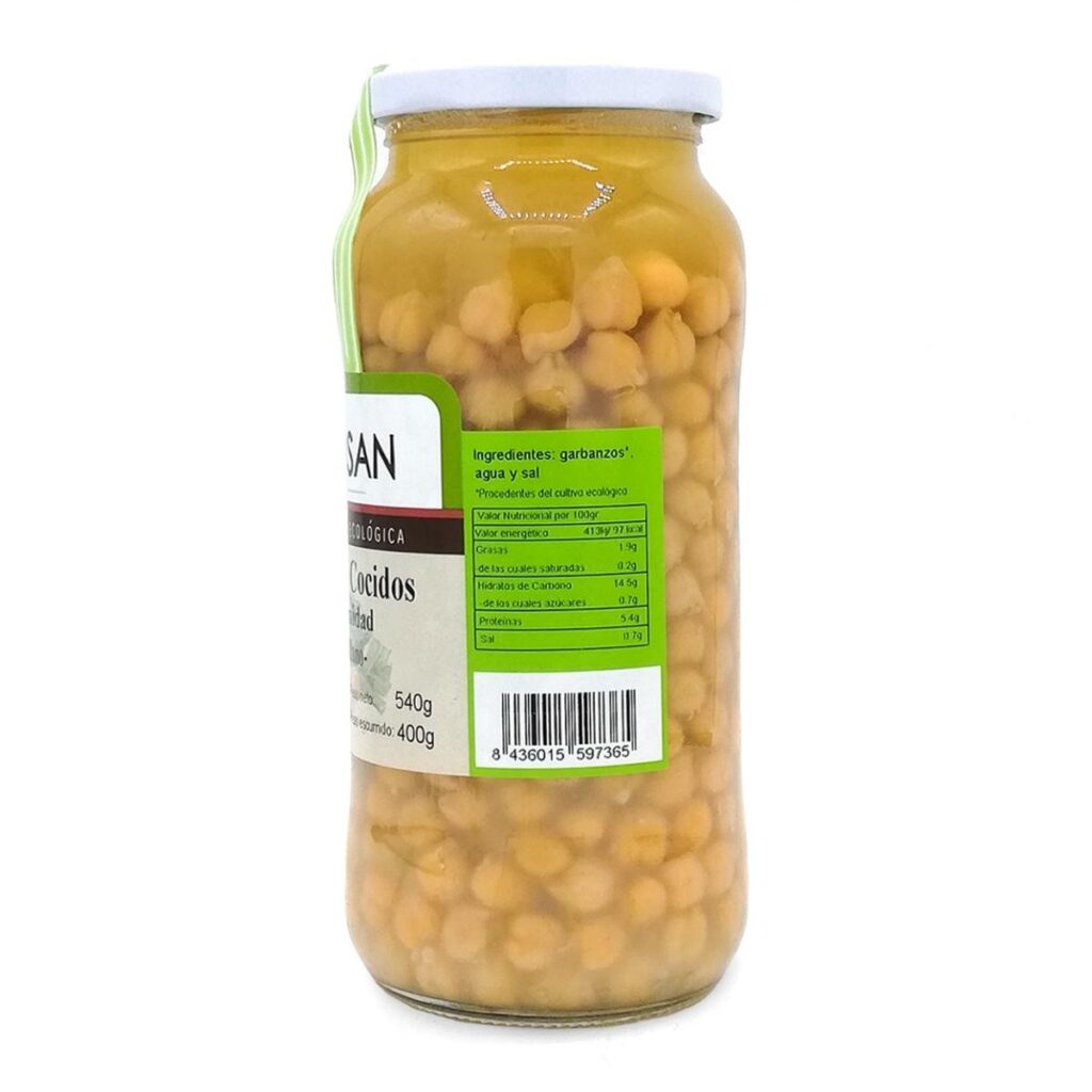 Garbanzos Cocidos Ingredientes