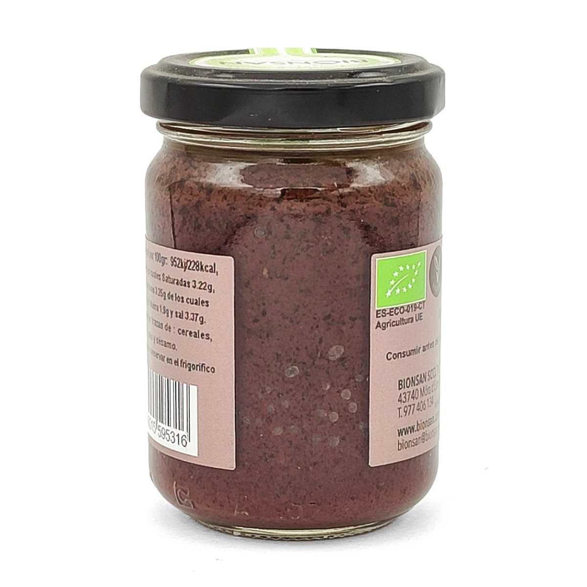 Paté de Aceitunas Negras 140 g BIO Parte Trasera Paté de Aceitunas Negras 140 g BIO Parte Trasera