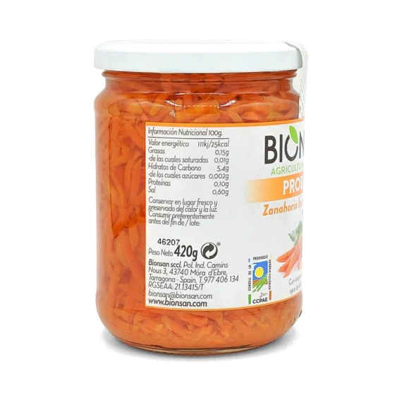 Zanahoria Lactofermentada Cúrcuma 420 g BIO