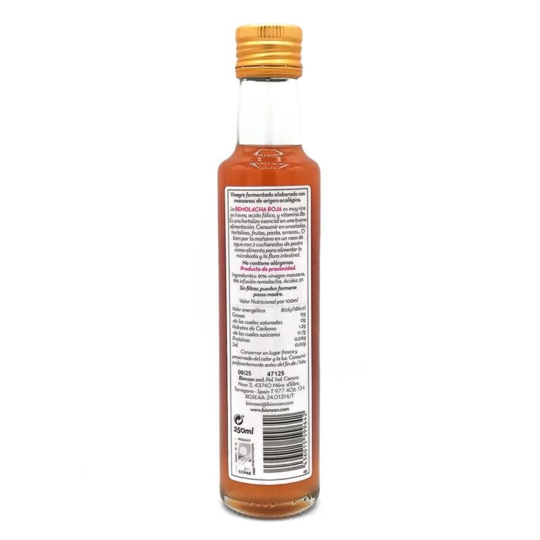 Vinagre de Manzana con Remolacha PROBIOTIC ENERGY Ingredientes