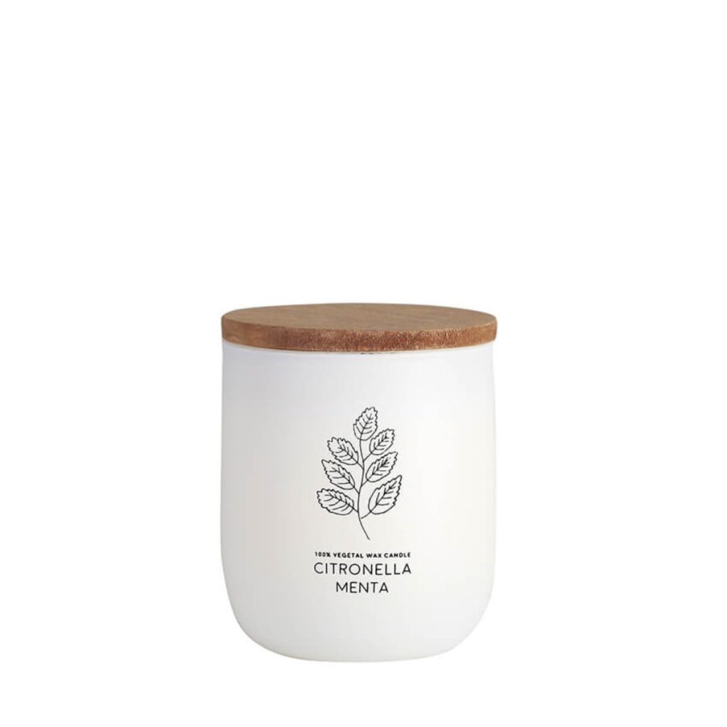 Vela Vaso Blanco Citronela - Menta