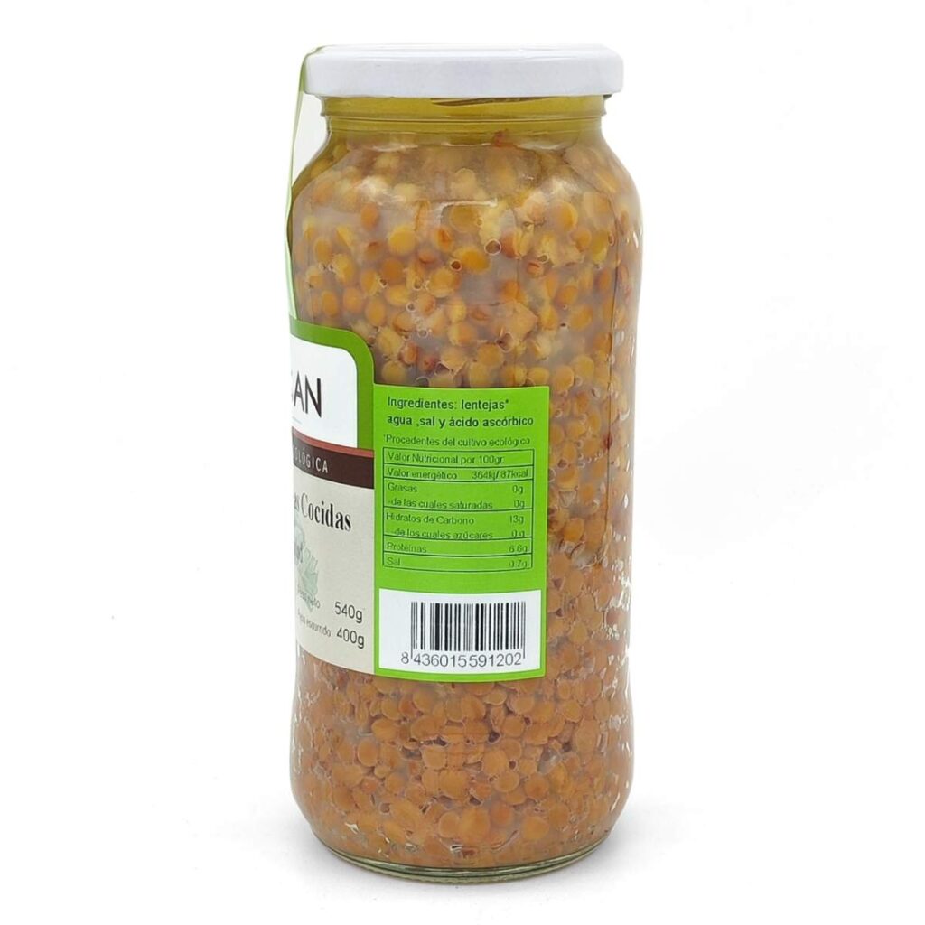 LENTEJAS PARDINAS cocidas Ingredientes