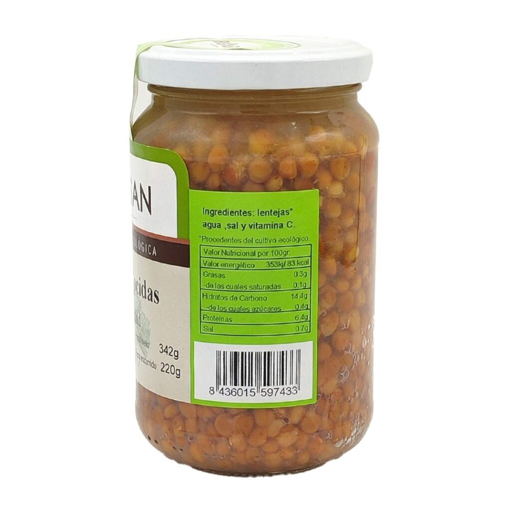 LENTEJAS PARDINAS cocidas Ingredientes