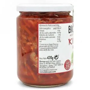 KIMCHI lactofermentado 420gr. ECO información nutricional