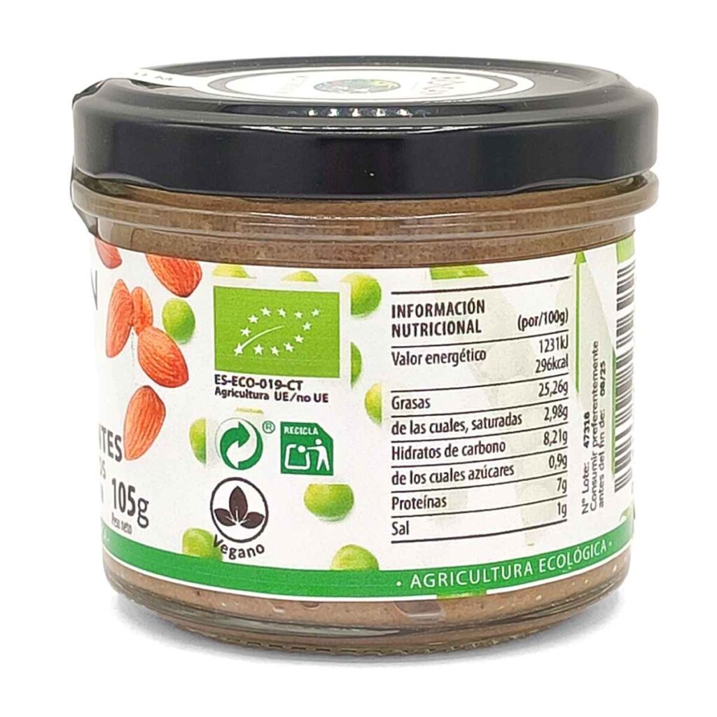 PATE DE GUISANTES con frutos secos