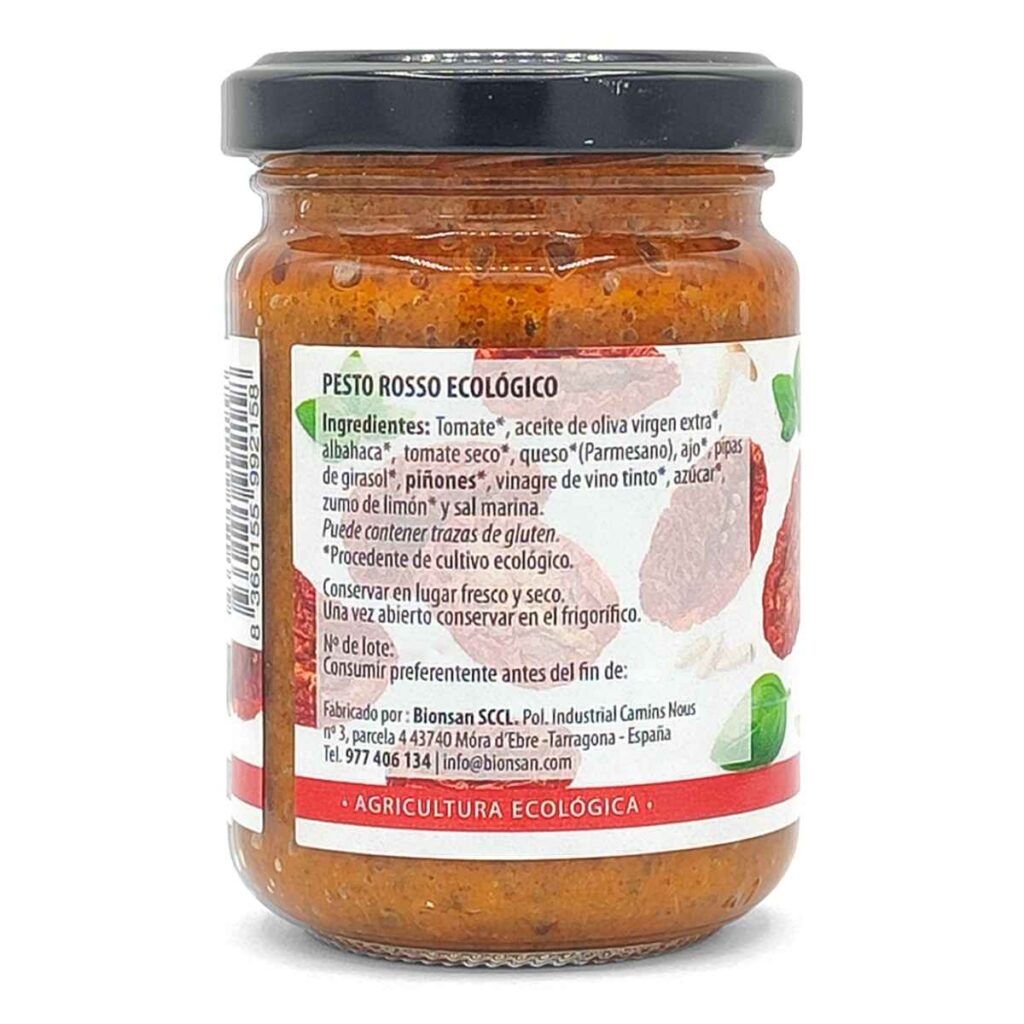 PESTO ROSSO con piñones 140gr. ECO Ingredientes