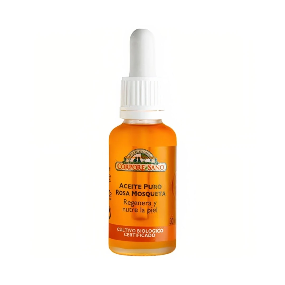 aceite de rosa mosqueta puro bio de corpore sano en frasco cuentagotas de cristal de 30 ml