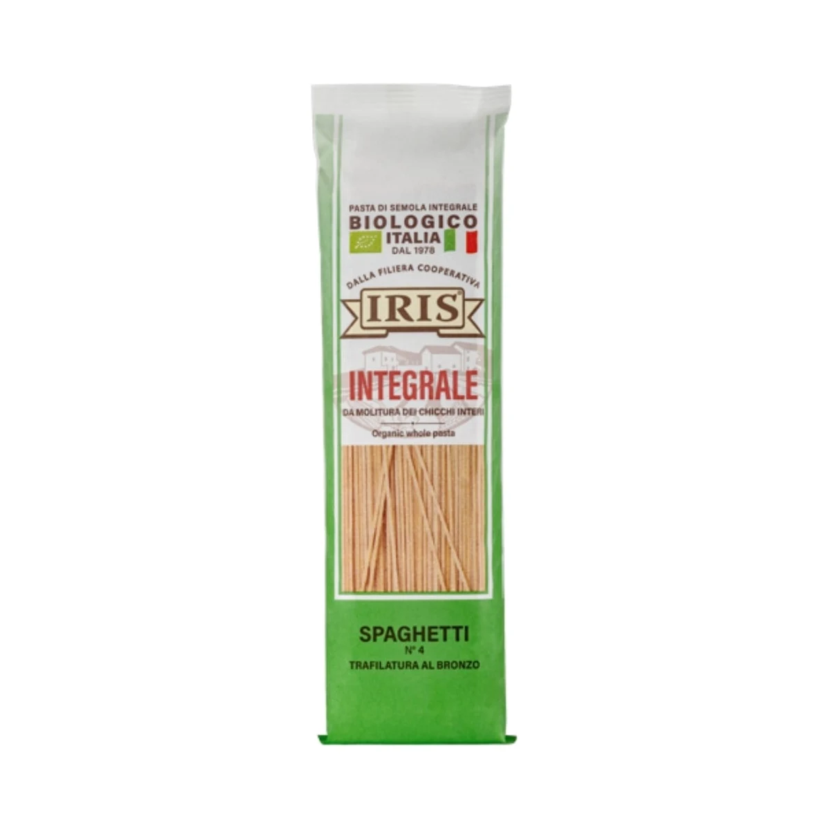 paquete de espaguetis integrales de trigo duro ecológicos iris 500 g