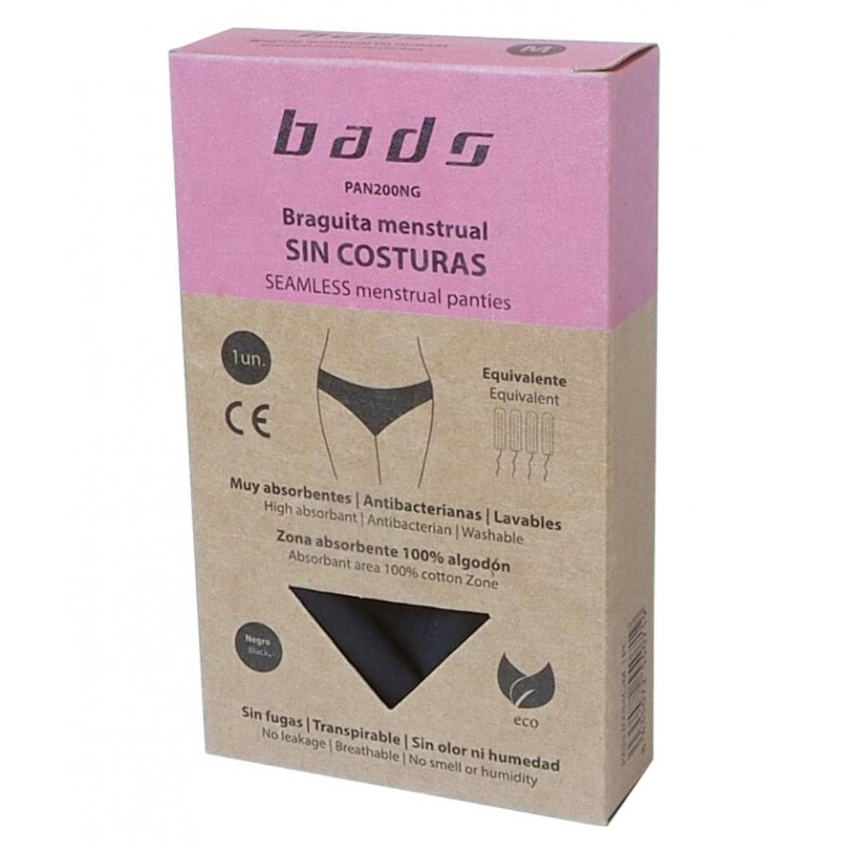 Braguita Menstrual Negra Sin Costura Talla XL