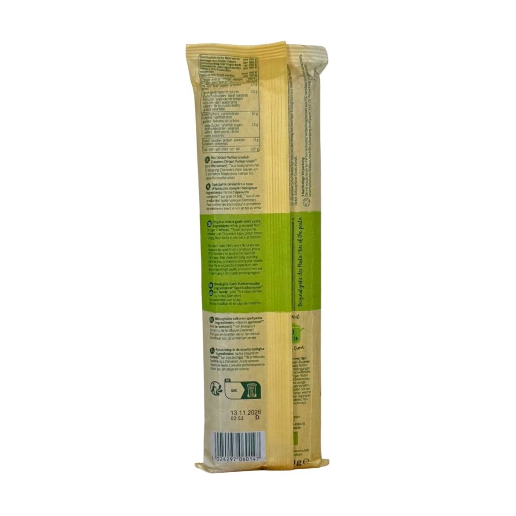 Espagueti de Espelta 500g Información