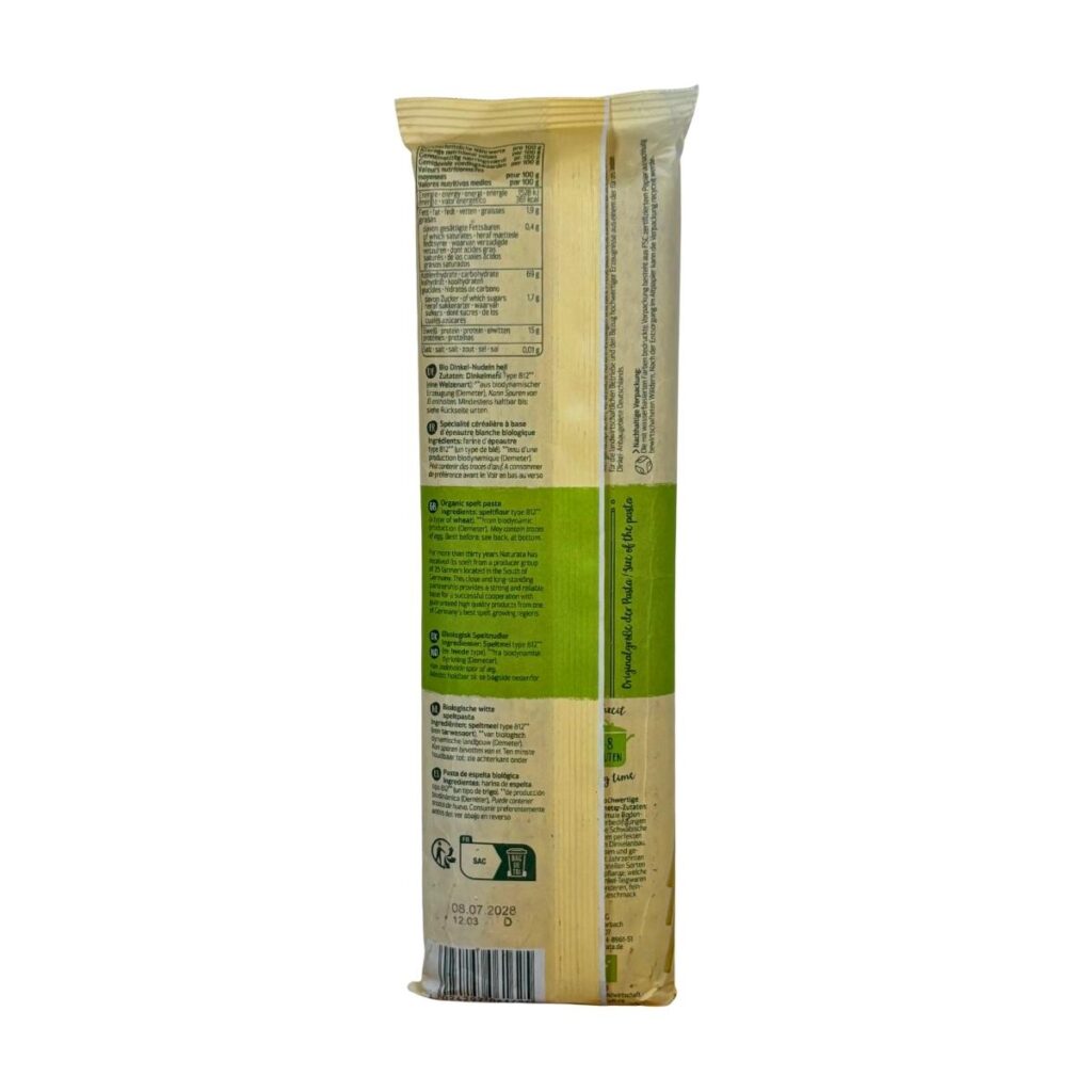 Espaguetis Integrales de Espelta 500 g Información