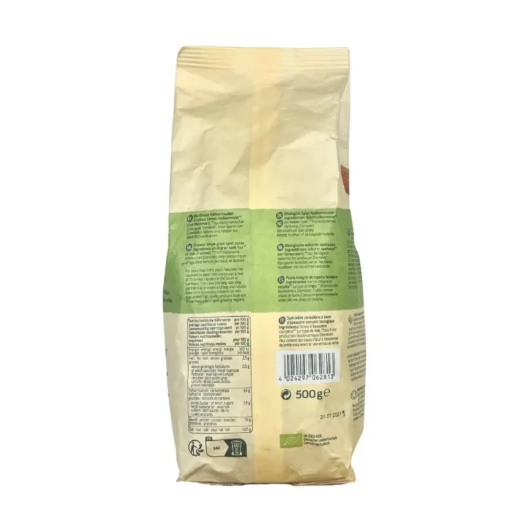 Macarrones de Espelta Integrales 500 g Información