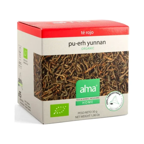 Infusiones Té Rojo Pu-erh Yunnan 15 pirámides BIO