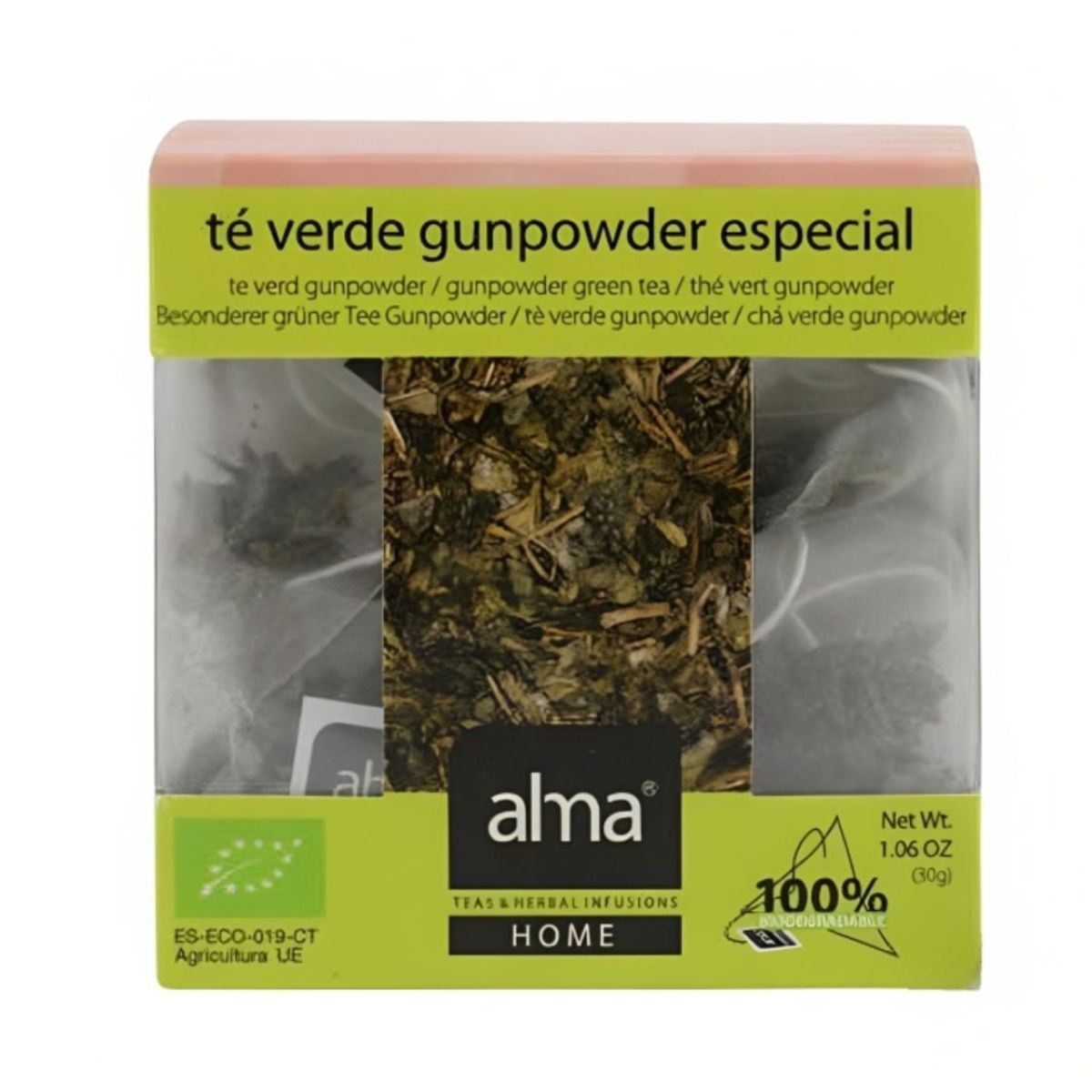 Infusiones Té verde Gunpower 15 pirámides BIO