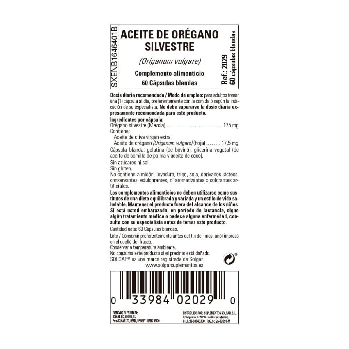 Aceite de Orégano Silvestre – 60 Perlas