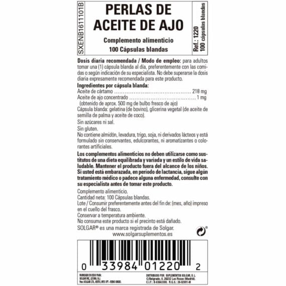 Aceite de Ajo  - 100 Perlas