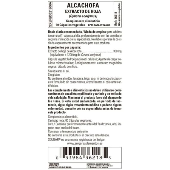 Alcachofa - 60 Cápsulas Veganas