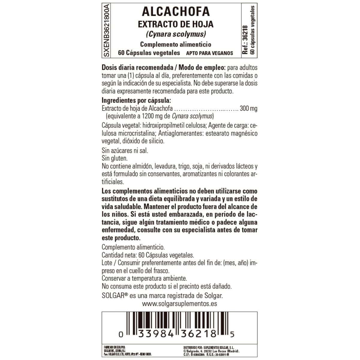Alcachofa – 60 Cápsulas Veganas