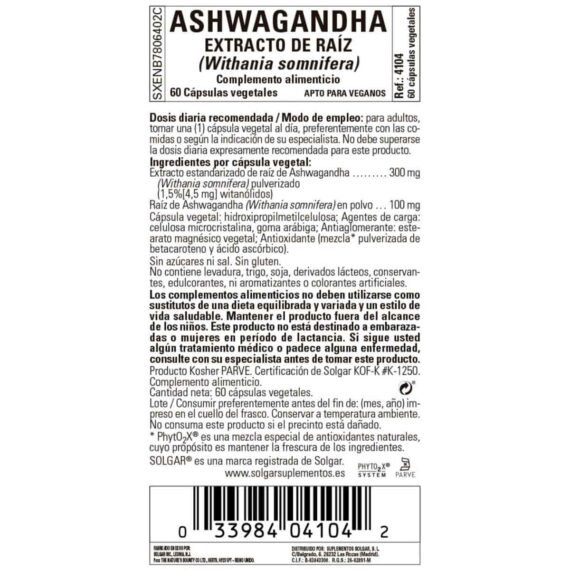 Ashwaganda - 60 Cápsulas Veganas