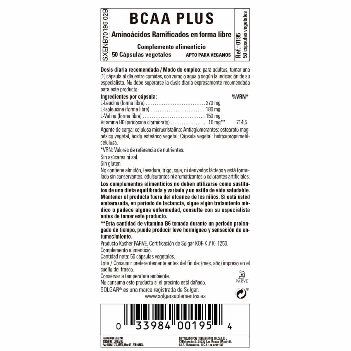 BCAA Plus – 50 Cápsulas Veganas