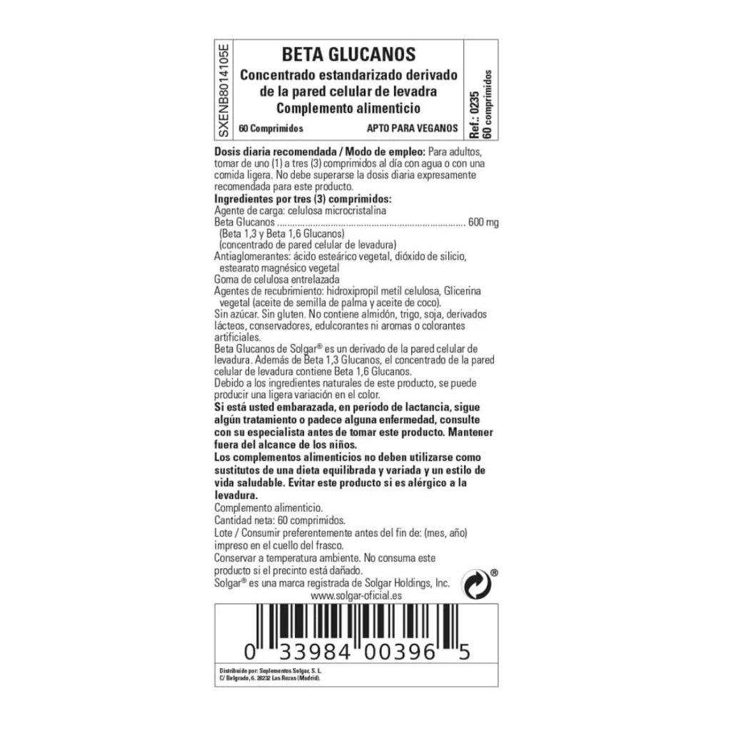 Beta 1,3 Glucanos - 600 Comprimidos