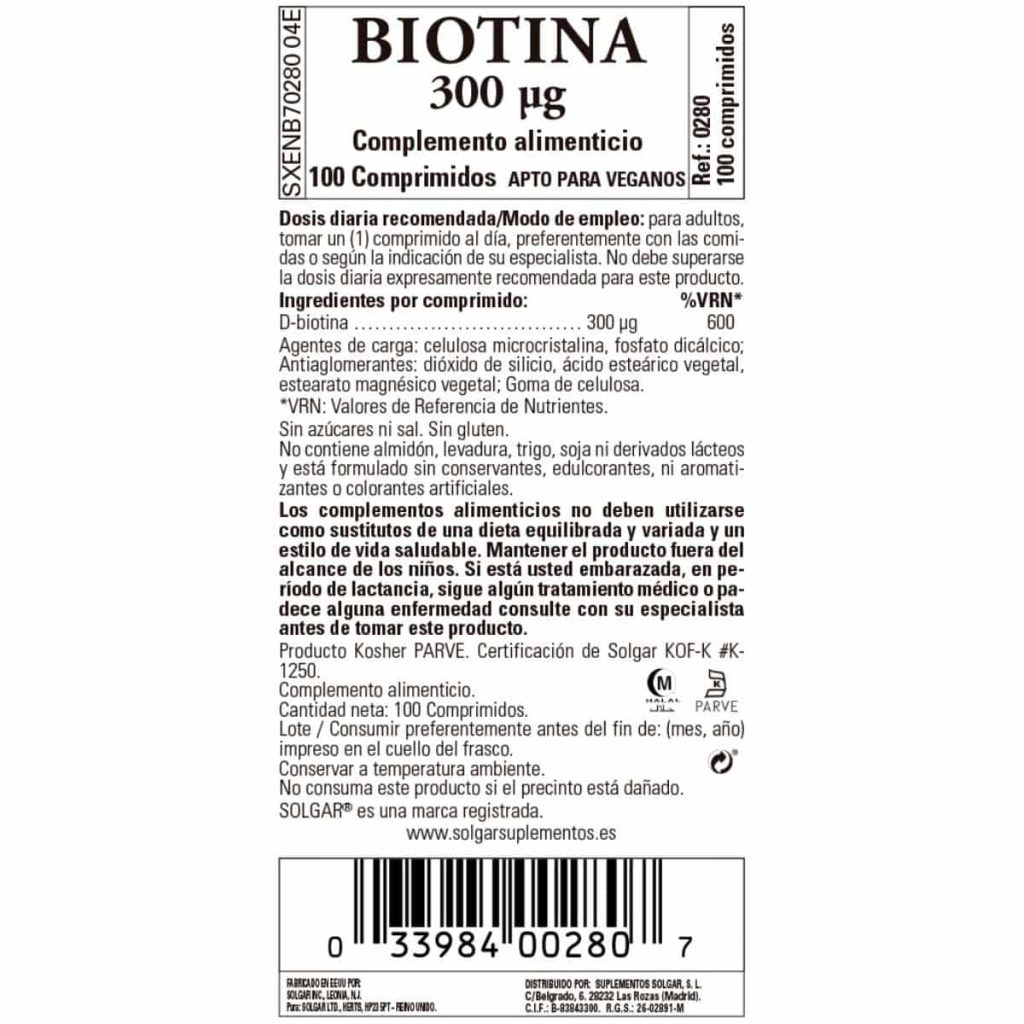 Biotina 300 cmg - 100 Comprimidos detalle 1