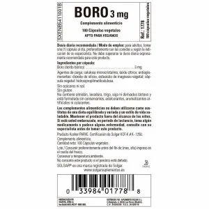 Boro 3 mg – 100 Cápsulas Veganas