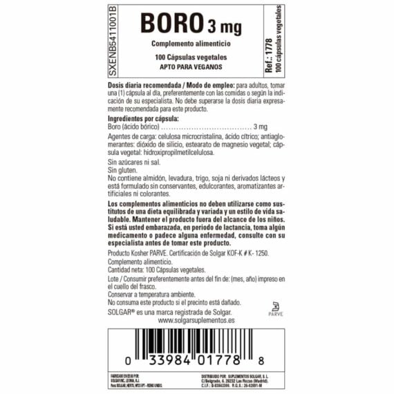 Boro 3 mg - 100 Cápsulas Veganas