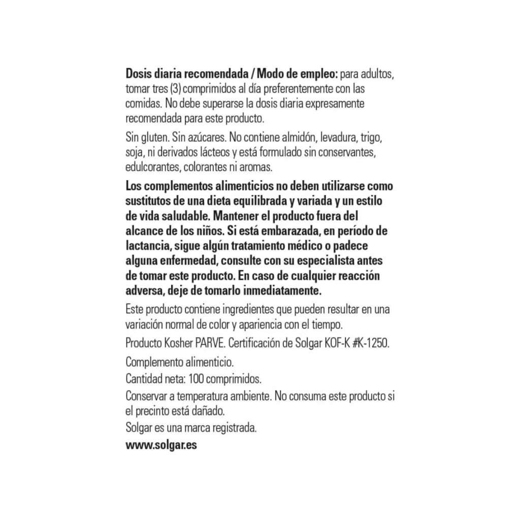 Calcio y Magnesio con Zinc - 100 Comprimidos