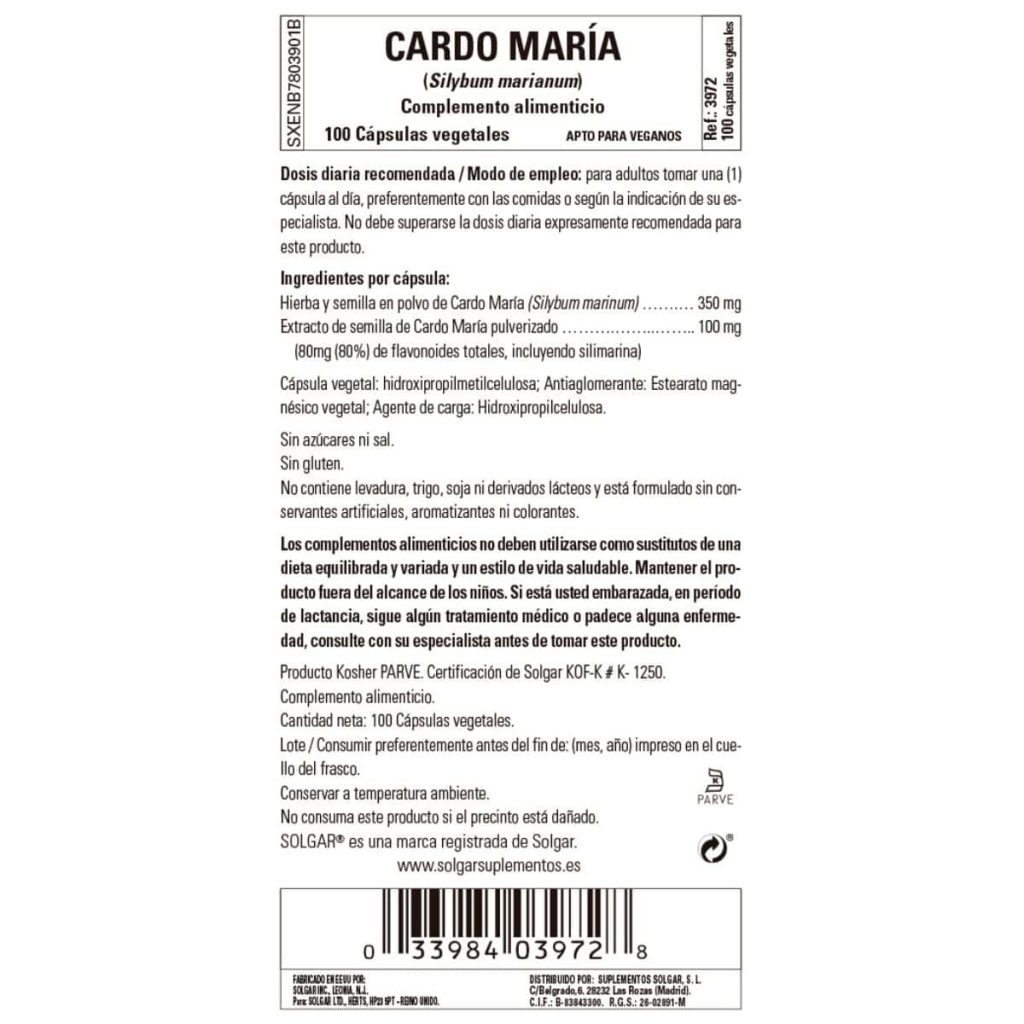 Cardo Mariano - 100 Cápsulas Veganas detalle 1