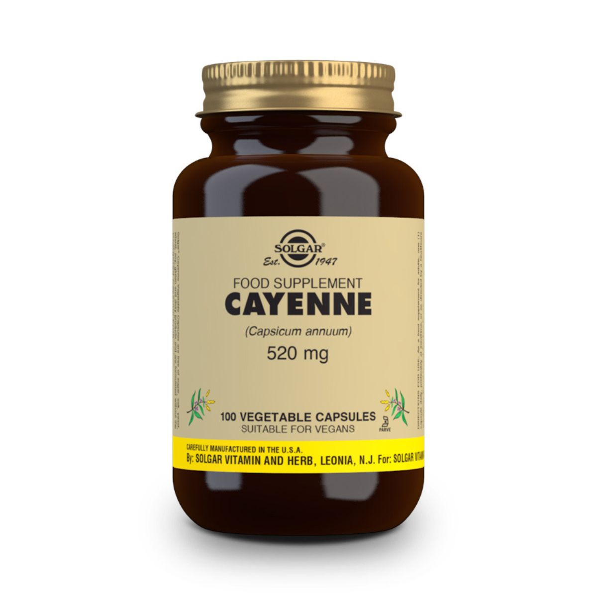 Cayena 520 mg – 100 Cápsulas Veganas