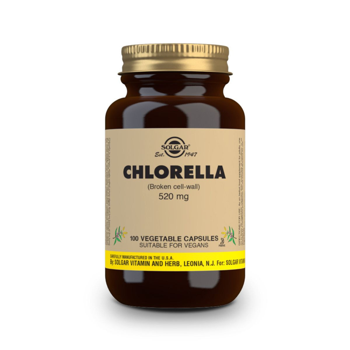 Chlorella de Pared Celular Rota – 100 Cápsulas Veganas