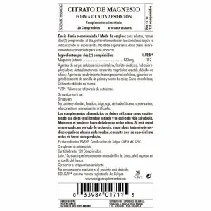 Citrato de Magnesio – 120 Comprimidos detalle 1