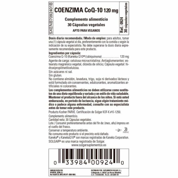 Coenzima Q10 120 mg - 30 Cápsulas Veganas