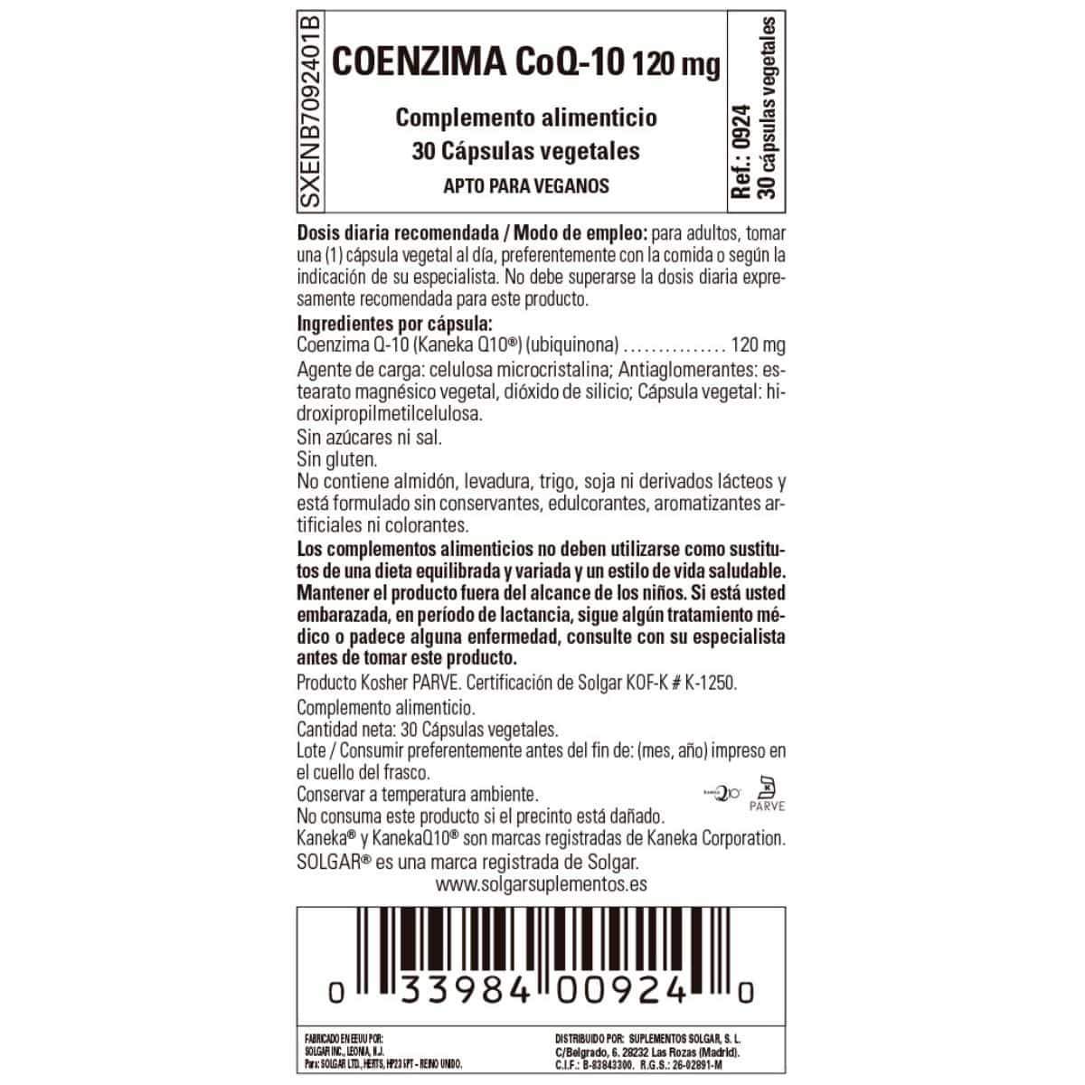 Coenzima Q10 120 mg – 30 Cápsulas Veganas