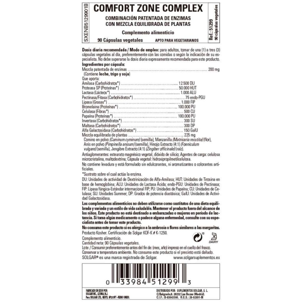 Confort Zone Digestive Complex - 90 Cápsulas Veganas detalle 1