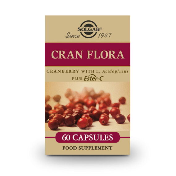 Cran Flora - Arándono rojo con probiótico y Ester-C - 60 Cápsulas Veganas
