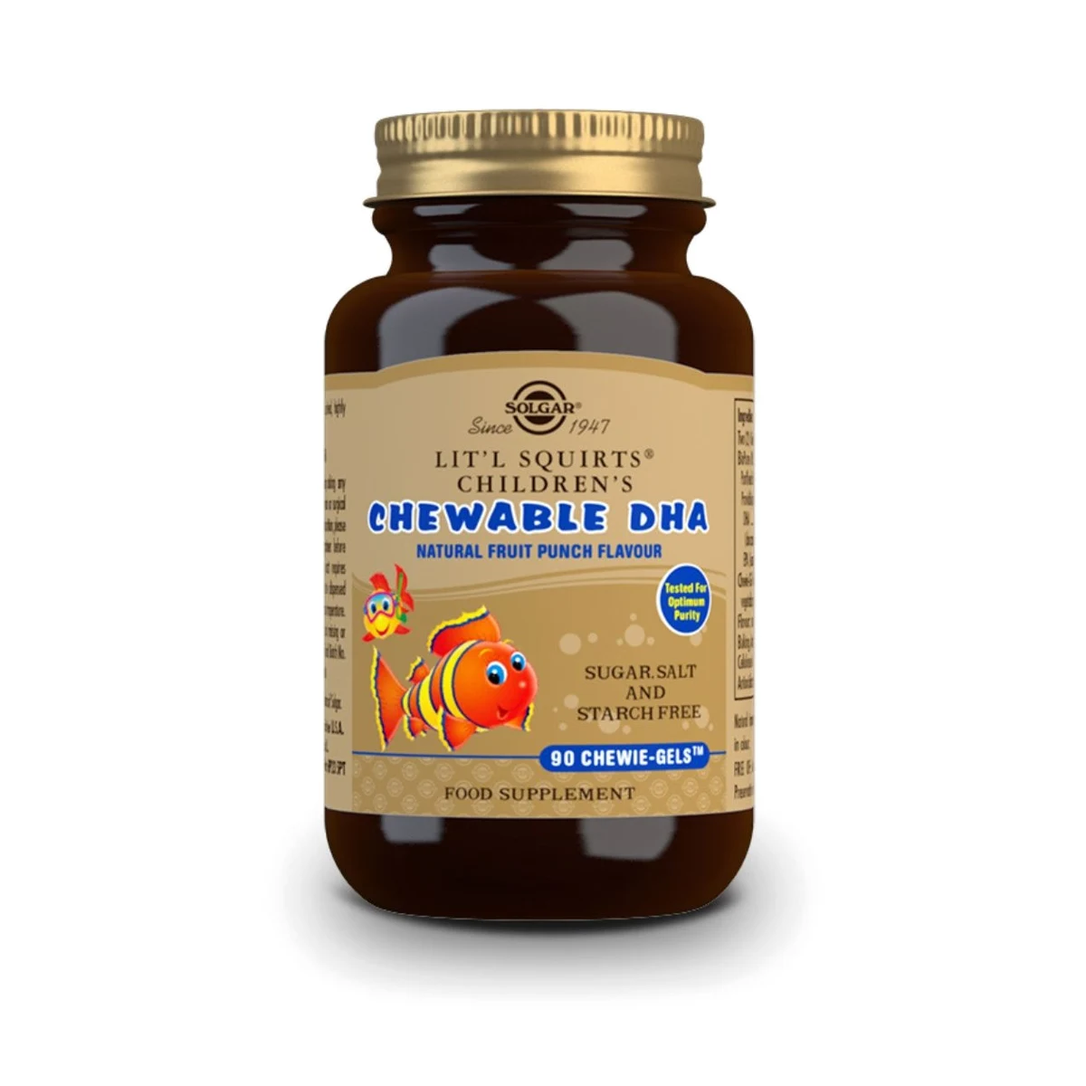 bote de dha biopure masticable - 90 cápsulas masticables solgar