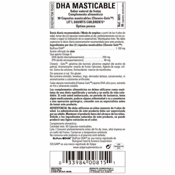 DHA BioPure masticable - 90 Cápsulas Masticables
