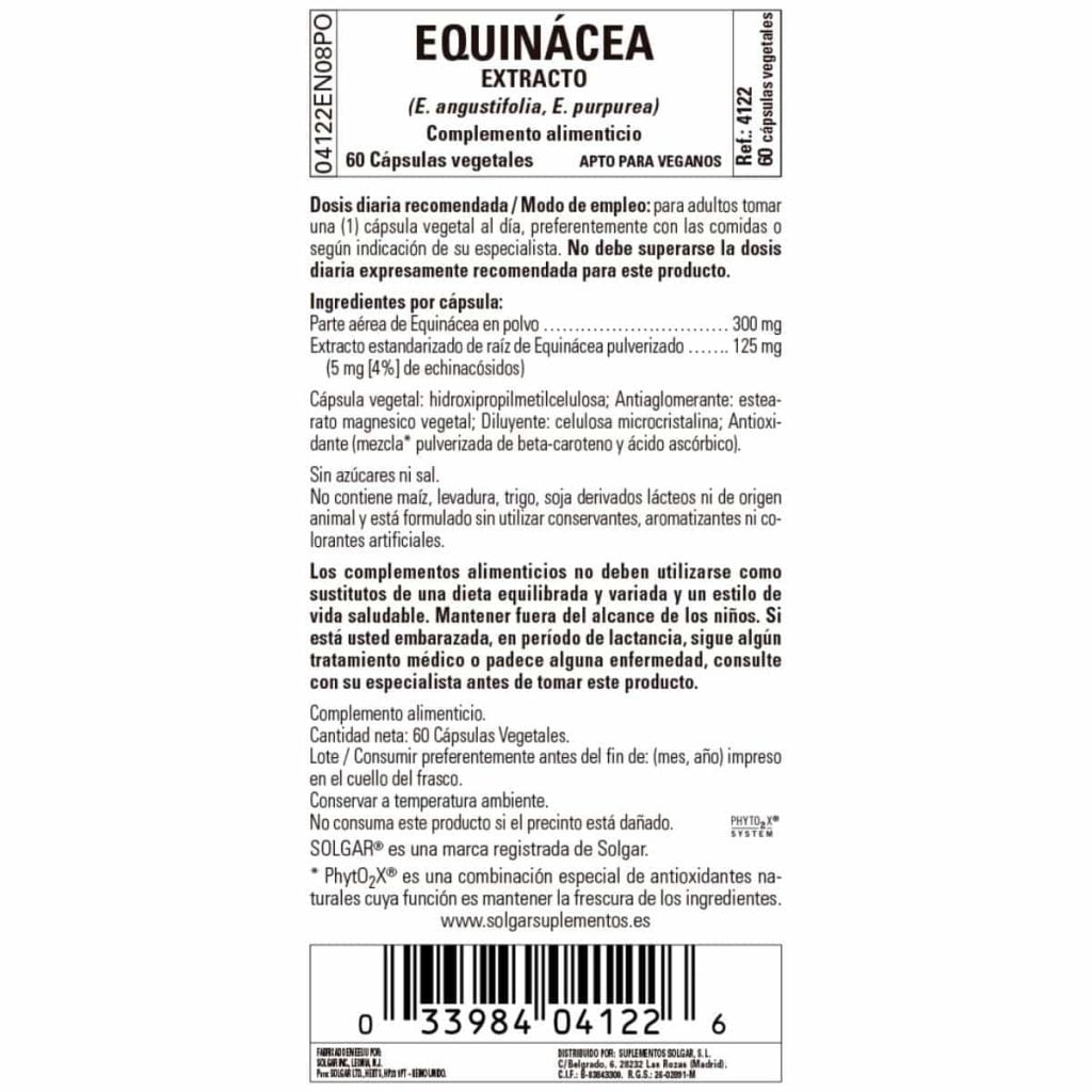 Equinácea - 60 Cápsulas Veganas detalle 1