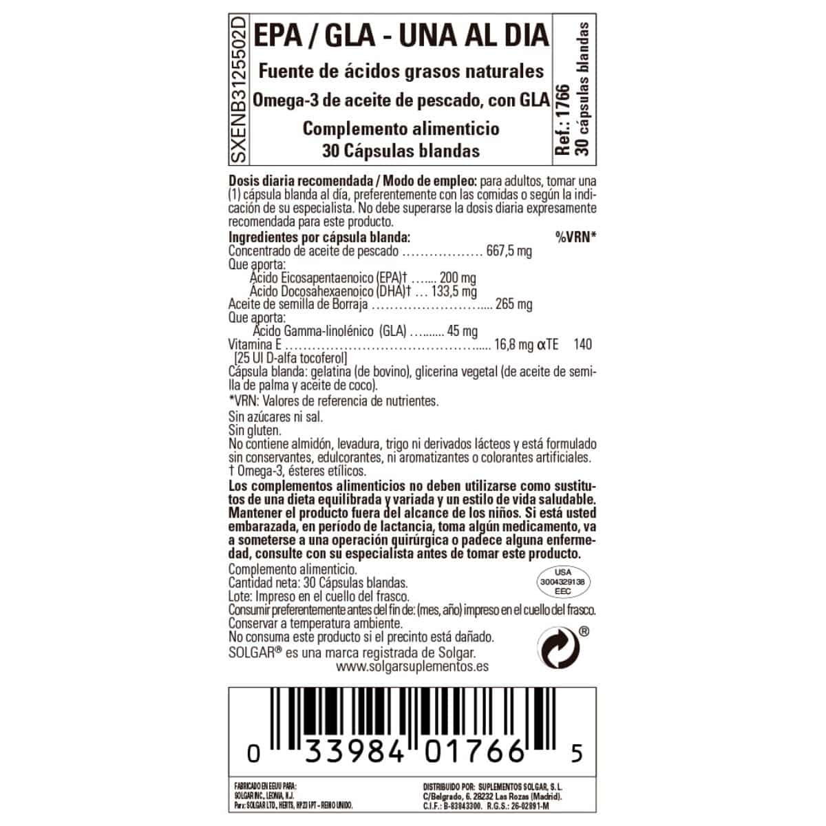 EPA GLA – 30 Perlas