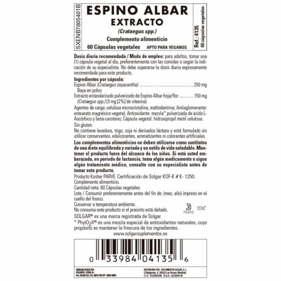 Espino Albar -Baya- 60 Cápsulas Veganas