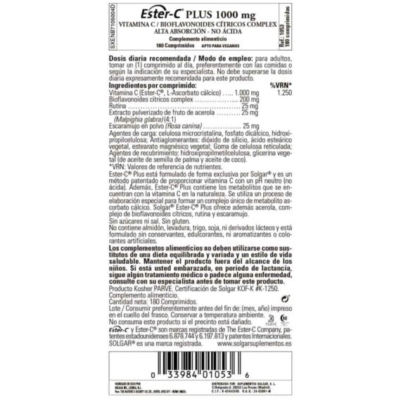 Ester C Plus 1000 mg - 180 Comprimidos