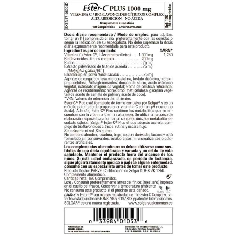 Ester C Plus 1000 mg – 180 Comprimidos