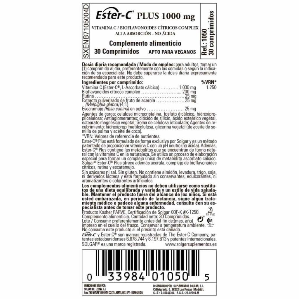 Ester C Plus 1000 mg - 30 Comprimidos detalle 1