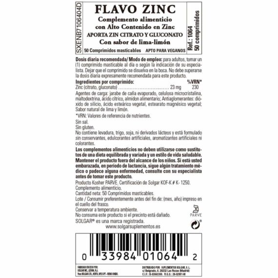 Flavo Zinc - 50 Comprimidos Masticables