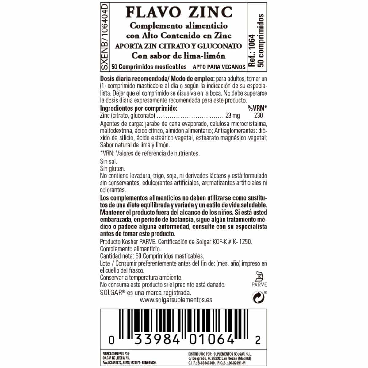 Flavo Zinc – 50 Comprimidos Masticables