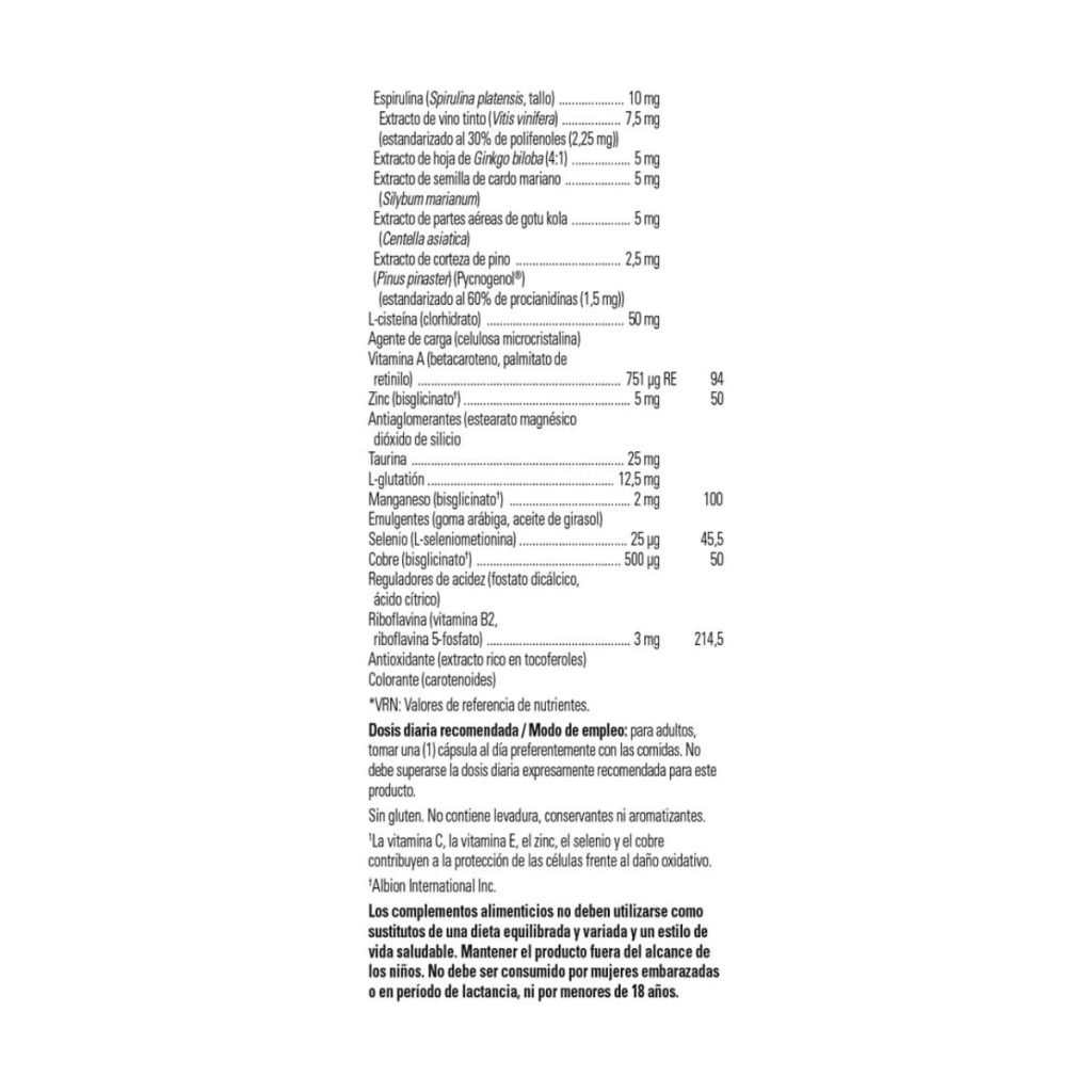 Formula Antioxidante Avanzada - 120 Capsulas Veganas