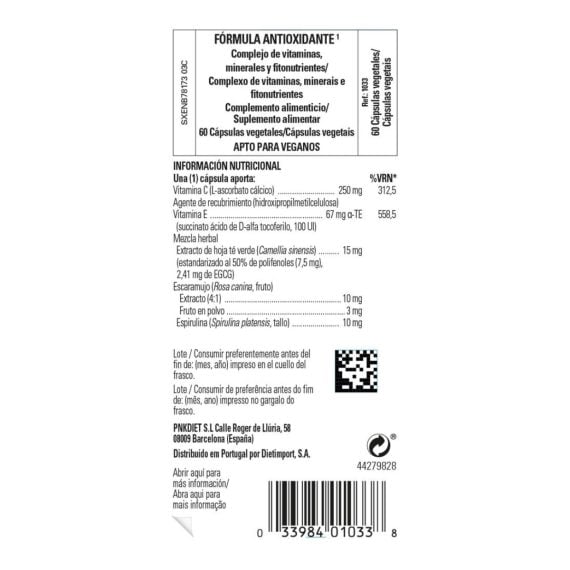 Fórmula Antioxidante Avanzada - 60 Cápsulas Veganas